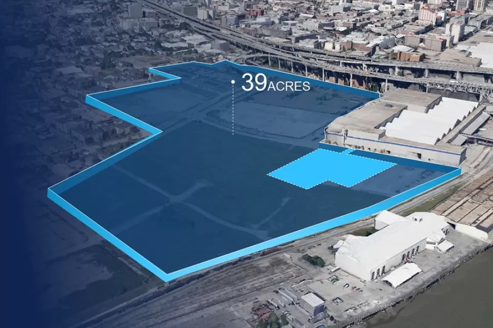 Project site, New Orleans waterfront.